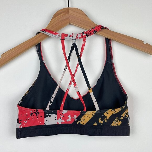 Under Armour Color Block Unpadded Black/Red/Yellow Sports Bra - Size XS - Picture 3 of 6